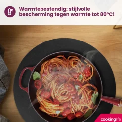 Cookinglife Placemats - Afwasbaar - Zwart - ø 38 cm - 6 stuks