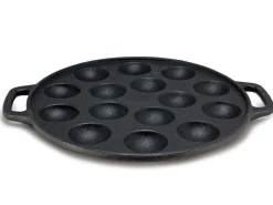 Cookinglife Poffertjespan - Gietijzer - ø 24 cm - 15 poffertjes - zonder anti-aanbaklaag - geschikt voor alle warmtebronnen