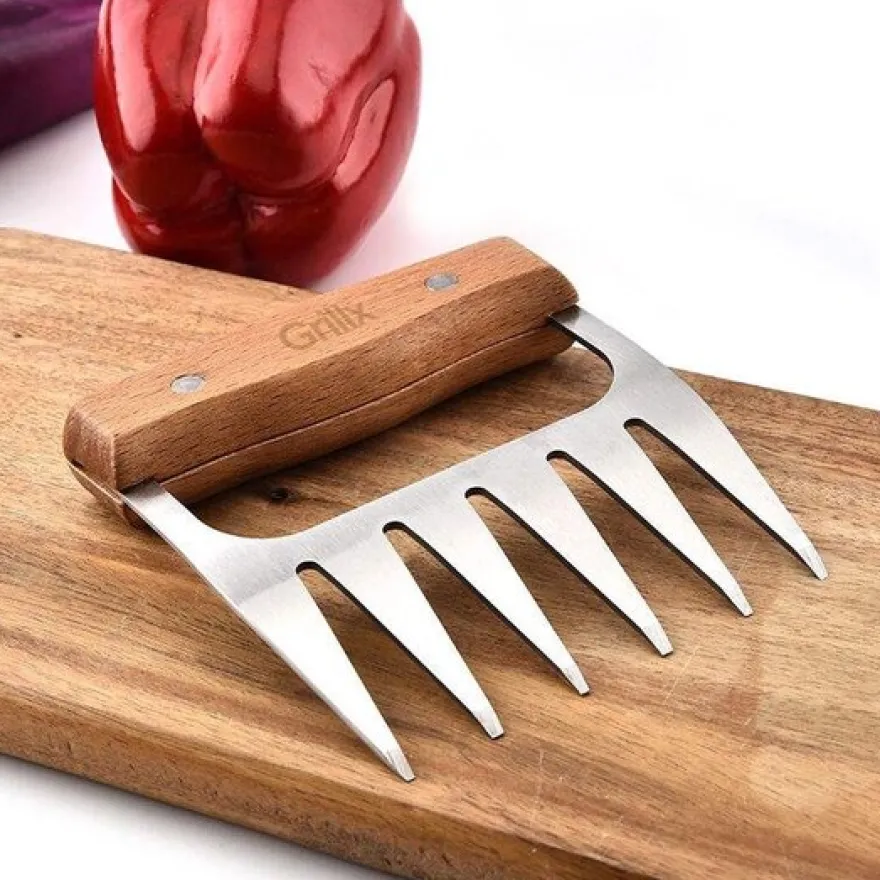 Cookinglife Pulled Pork Set BBQ-Kit 5-Delig - Fire & Flavour - Vleesklauwen, Injector & Rub