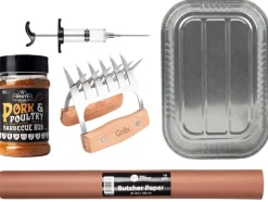 Cookinglife Pulled Pork Set BBQ-Kit 5-Delig - Fire & Flavour - Vleesklauwen, Injector & Rub