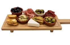 Cookinglife Serveerplank / Tapasplank op pootjes - L - Bamboe - 58 x 19 cm