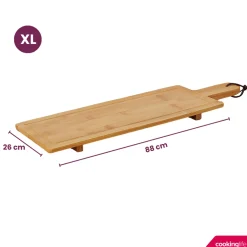 Cookinglife Serveerplank / Tapasplank op pootjes - XL - Bamboe - 88 x 26 cm