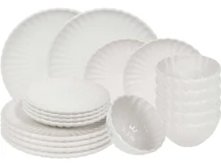 Cookinglife Serviesset Cardida Off White 18-delig / 6 personen - 6 dinerborden, 6 ontbijtborden en 6 kommen