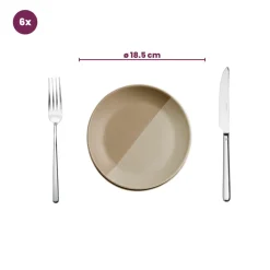 Cookinglife Serviesset Leem 18-delig / 6 personen - 6 dinerborden, 6 ontbijtborden en 6 kommen