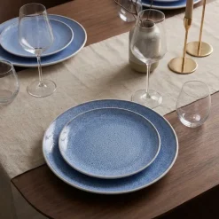Cookinglife Serviesset Nola Blauw 18-delig / 6 personen - 6 dinerborden, 6 ontbijtborden en 6 kommen