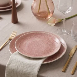 Cookinglife Serviesset Nola Roze 18-delig / 6 personen - 6 dinerborden, 6 ontbijtborden en 6 kommen