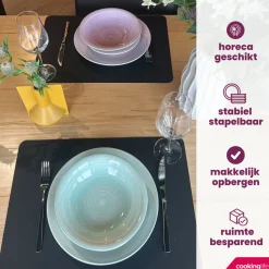 Cookinglife Serviesset Pastel Harmony 18-delig / 6 personen - 6 dinerborden, 6 ontbijtborden en 6 diepe borden