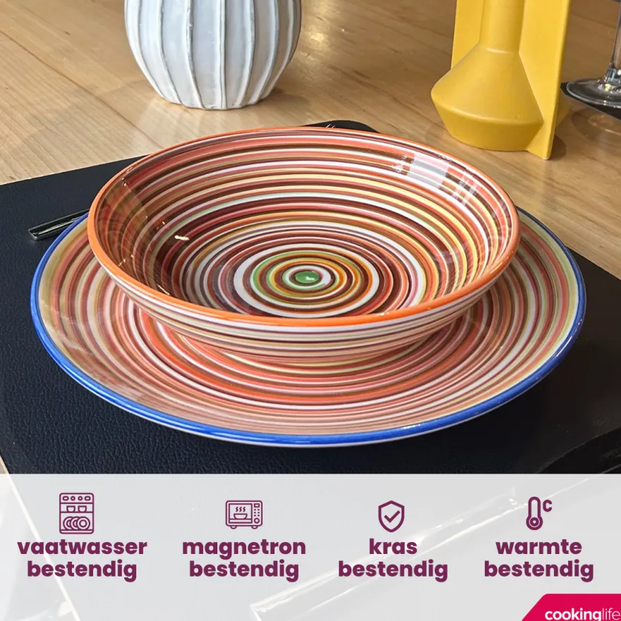 Cookinglife Soepkommen / Kommen Rhythm & Lines ø 14 cm - 4 Stuks