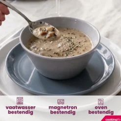 Cookinglife Soepkommen / Kommen - Siaki Wit / Blauw / Grijs ø 14 cm - Porselein - 6 stuks