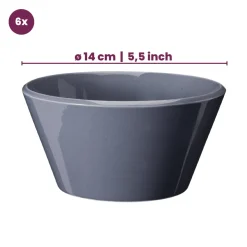 Cookinglife Soepkommen / Kommen - Siaki Wit / Blauw / Grijs ø 14 cm - Porselein - 6 stuks