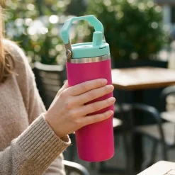 Cookinglife Thermosbeker met Rietje - Tumbler - Rozeo - 900 ml