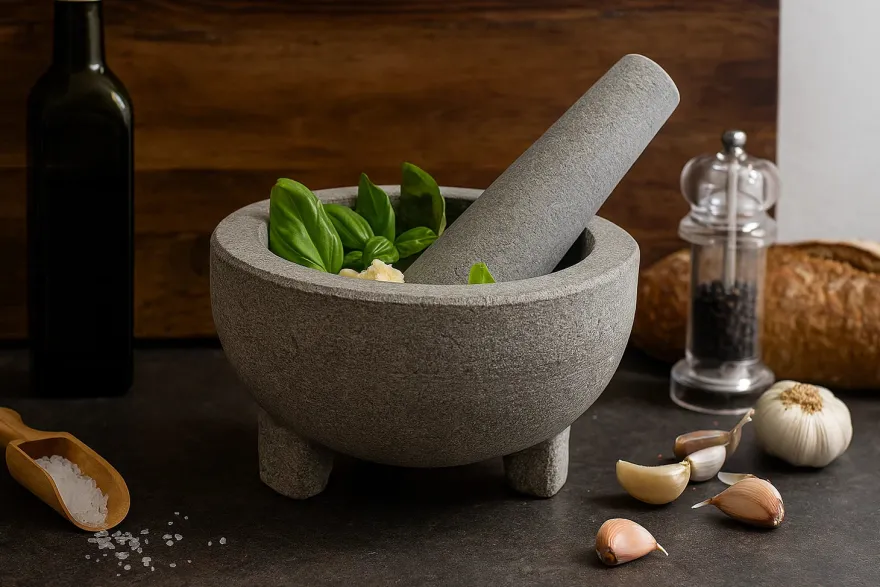 Cookinglife Vijzel op voet Organic Graniet ø 14.5 cm