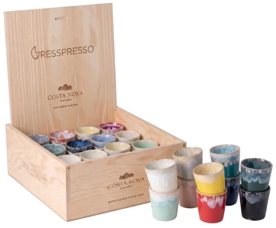 Costa Nova Espresso Kopjes Grespresso Multicolor 80 ml - 40 stuks - Gift box