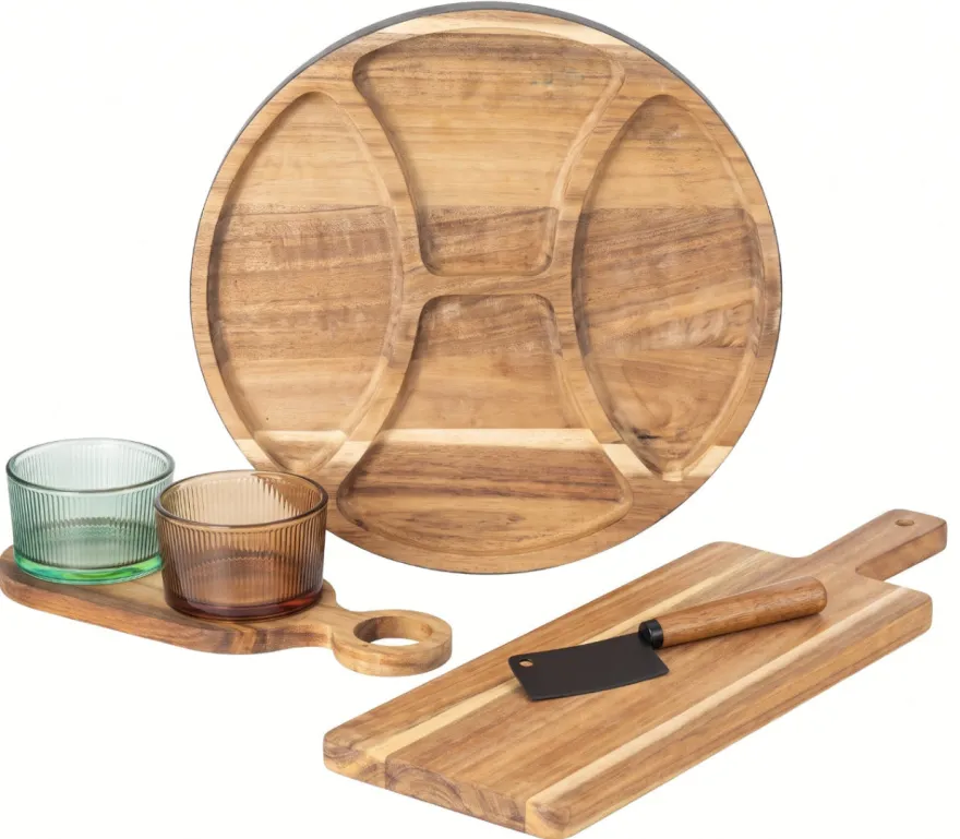Cosy & Trendy Borrelset 6-delig - Borrelplanken & Kaasplank met Kaasmes