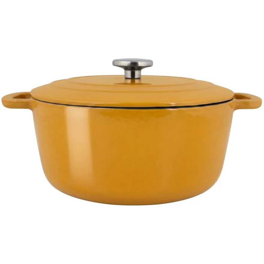 Cosy & Trendy Braadpan met deksel Fontestic Gietijzer Amber Gold ø 24 cm / 4.6 Liter - geëmailleerde anti-aanbaklaag