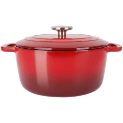 Cosy & Trendy Braadpan met deksel Fontestic Gietijzer Traditional Red ø 24 cm / 4.6 Liter - geëmailleerde anti-aanbaklaag