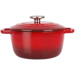 Cosy & Trendy Braadpan met deksel Fontestic Gietijzer Traditional Red ø 20 cm / 2.7 Liter - geëmailleerde anti-aanbaklaag