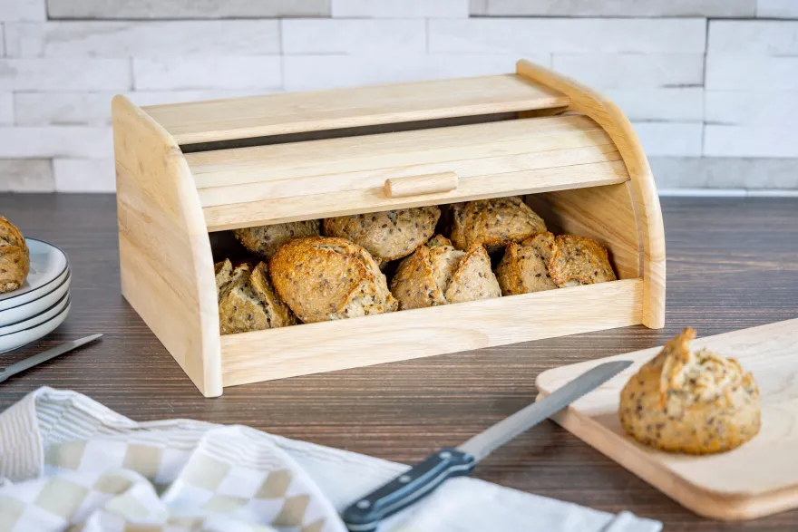 Cosy & Trendy Brooddoos - Broodtrommel - Hout Roldeksel - 40 x 27 x 18 cm