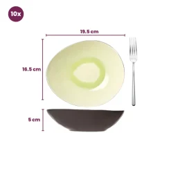 Cosy & Trendy Diepe Borden / Pastaborden Streetfood 19.5 x 16 x 5 cm - 10 Stuks
