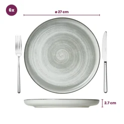 Cosy & Trendy Dinerborden Baltic Grey ø 27 cm - 6 stuks