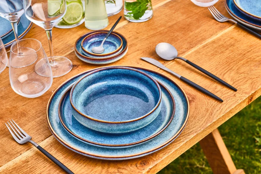 Cosy & Trendy Dinerborden Jade Indigo ø 27 cm - 4 Stuks