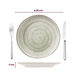 Cosy & Trendy Dinerborden Sintra Ivy Green ø 26 cm - 4 Stuks