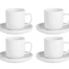 Cosy & Trendy Espressokopjes met Schotels Moon White 90 ml - 4 stuks