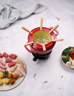 Cosy & Trendy Fondueset Fontestic Gietijzer Traditional Red - Ø 18 cm