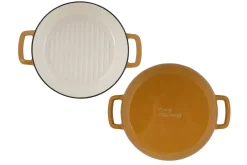 Cosy & Trendy Grillpan Fontestic Gietijzer Amber Gold Ø 28 cm - geschikt voor alle warmtebronnen - geëmailleerde anti-aanbaklaag