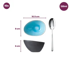 Cosy & Trendy Kleine Kommen Streetfood 11 x 8 cm / 120 ml- 10 Stuks