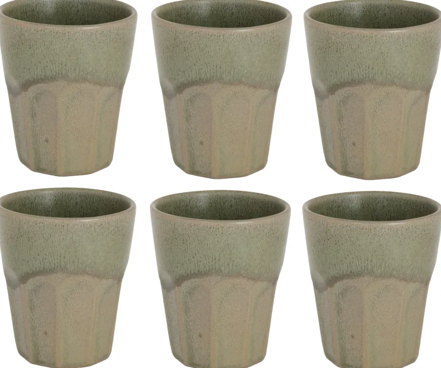 Cosy & Trendy Koffiekopjes / Cappuccino Bekers Bistro Thyme Green 290 ml - 6 stuks