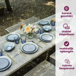 Cosy & Trendy Koffiekopjes Laguna Blue Grey 230 ml - 4 Stuks