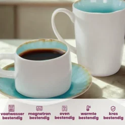 Cosy & Trendy Koffiekopjes Laguna Azzurro 230 ml - 4 Stuks