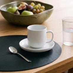 Cosy & Trendy Koffiekopjes met Schotels Moon White 200 ml - 4 stuks