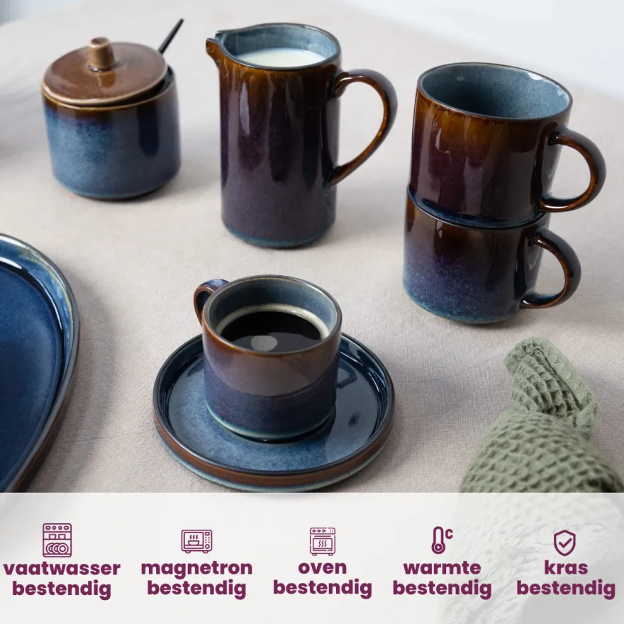 Cosy & Trendy Mokken Quintana Blue - 450 ml - 4 Stuks
