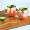 Cosy & Trendy Moscow Mule Cocktailbekers met Rietjes - Gehamerd Koper - 450 ml - 2 Stuks