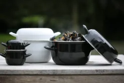 Cosy & Trendy Mosselpan - Emaille - Zwart - ø 18 cm / 2.8 liter - geëmailleerde anti-aanbaklaag