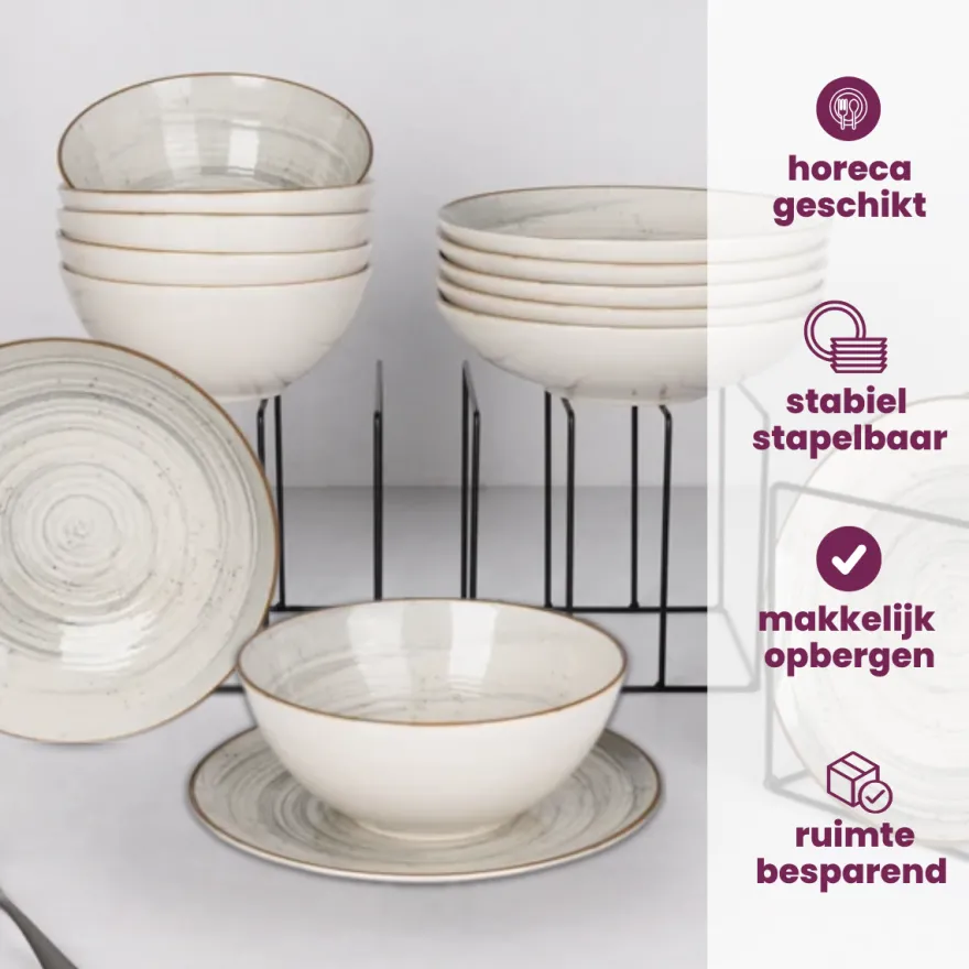 Cosy & Trendy Ontbijtborden / Dessertborden - Sintra Dusty Blue ø 20 cm - 4 Stuks