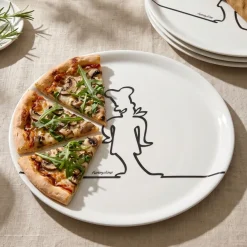 Cosy & Trendy Pizzaborden Funnyline Zwart / Wit - ø 31 cm - 6 stuks