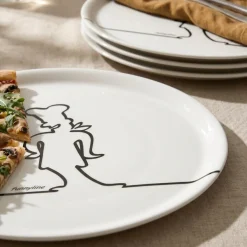Cosy & Trendy Pizzaborden Funnyline Zwart / Wit - ø 31 cm - 6 stuks