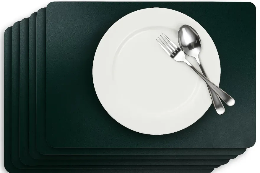 Cosy & Trendy Placemats Leather Look Pine Grove - Afwasbaar - 43 x 30 cm - 6 Stuks