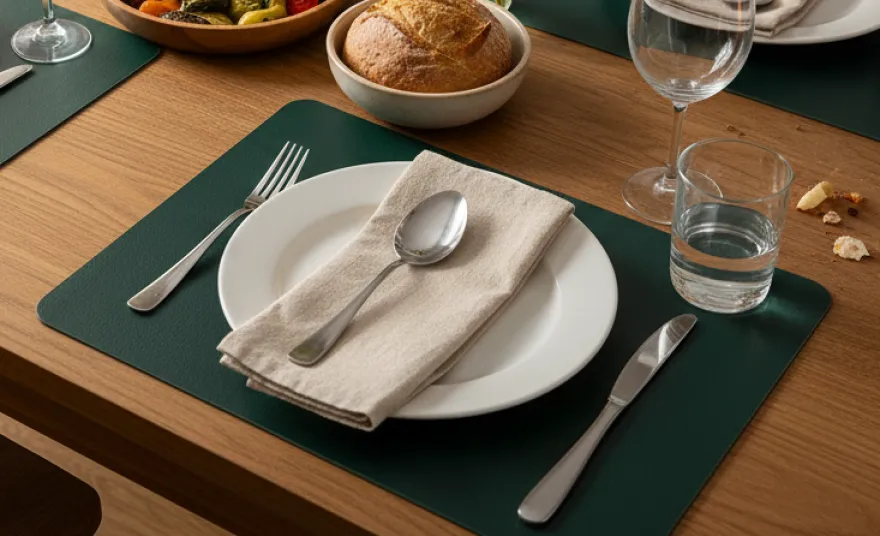 Cosy & Trendy Placemats Leather Look Pine Grove - Afwasbaar - 43 x 30 cm - 6 Stuks
