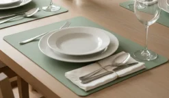 Cosy & Trendy Placemats Leather Look Basil - Afwasbaar - 43 x 30 cm - 6 Stuks