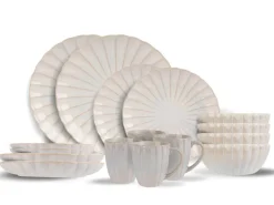 Cosy & Trendy Serviesset Astera Pure 16-delig / 4 personen - 4 dinerborden, 4 ontbijtborden, 4 kommen en 4 mokken