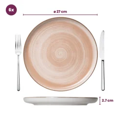 Cosy & Trendy Serviesset Baltic Peach 18-delig / 6 personen - 6 dinerborden, 6 ontbijtborden en 6 kommen