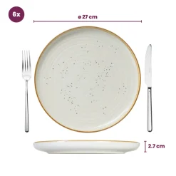 Cosy & Trendy Serviesset Baltic Vanilla 18-delig / 6 personen - 6 dinerborden, 6 ontbijtborden en 6 kommen