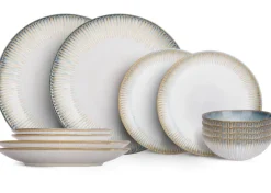 Cosy & Trendy Serviesset Listra Ocean 12-delig / 4 Personen - 4 dinerborden, 4 ontbijtborden en 4 kommen