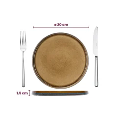 Cosy & Trendy Serviesset Quintana Amber 18-delig / 6 personen - 6 dinerborden, 6 diepe borden en 6 ontbijtborden