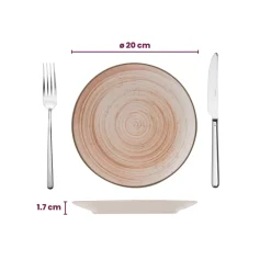 Cosy & Trendy Serviesset Sintra Terracotta 16-delig / 4 personen - 4 dinerborden, 4 ontbijtborden, 4 diepe borden en 4 kommen