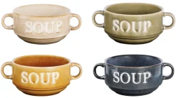 Cosy & Trendy Soepkommen / Kommen Soup Multicolor ø 12 cm / 450 ml - 4 stuks